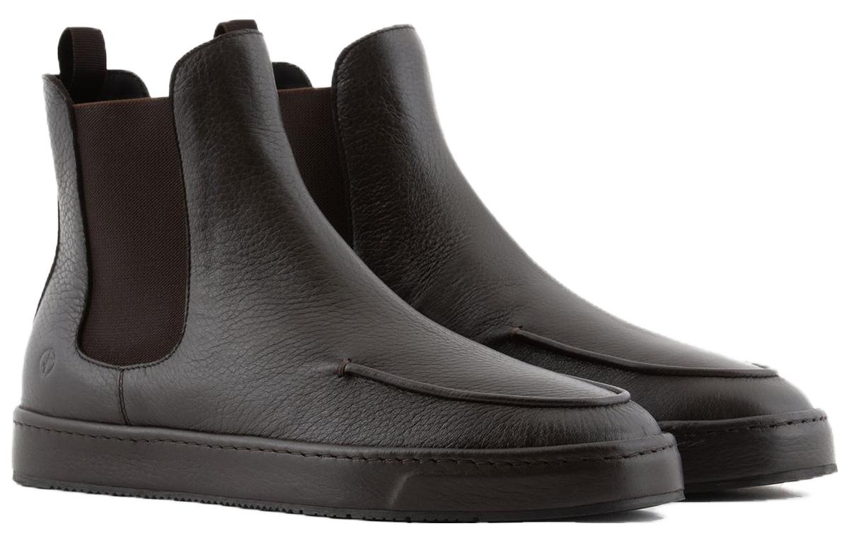 Emporio Armani Leather Chelsea Boots 'Brown' 圖 2