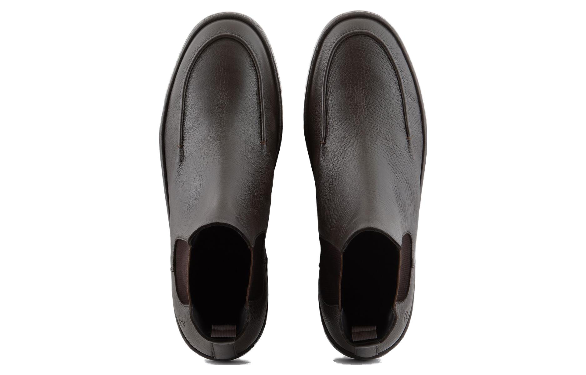 Emporio Armani Leather Chelsea Boots 'Brown' 圖 3