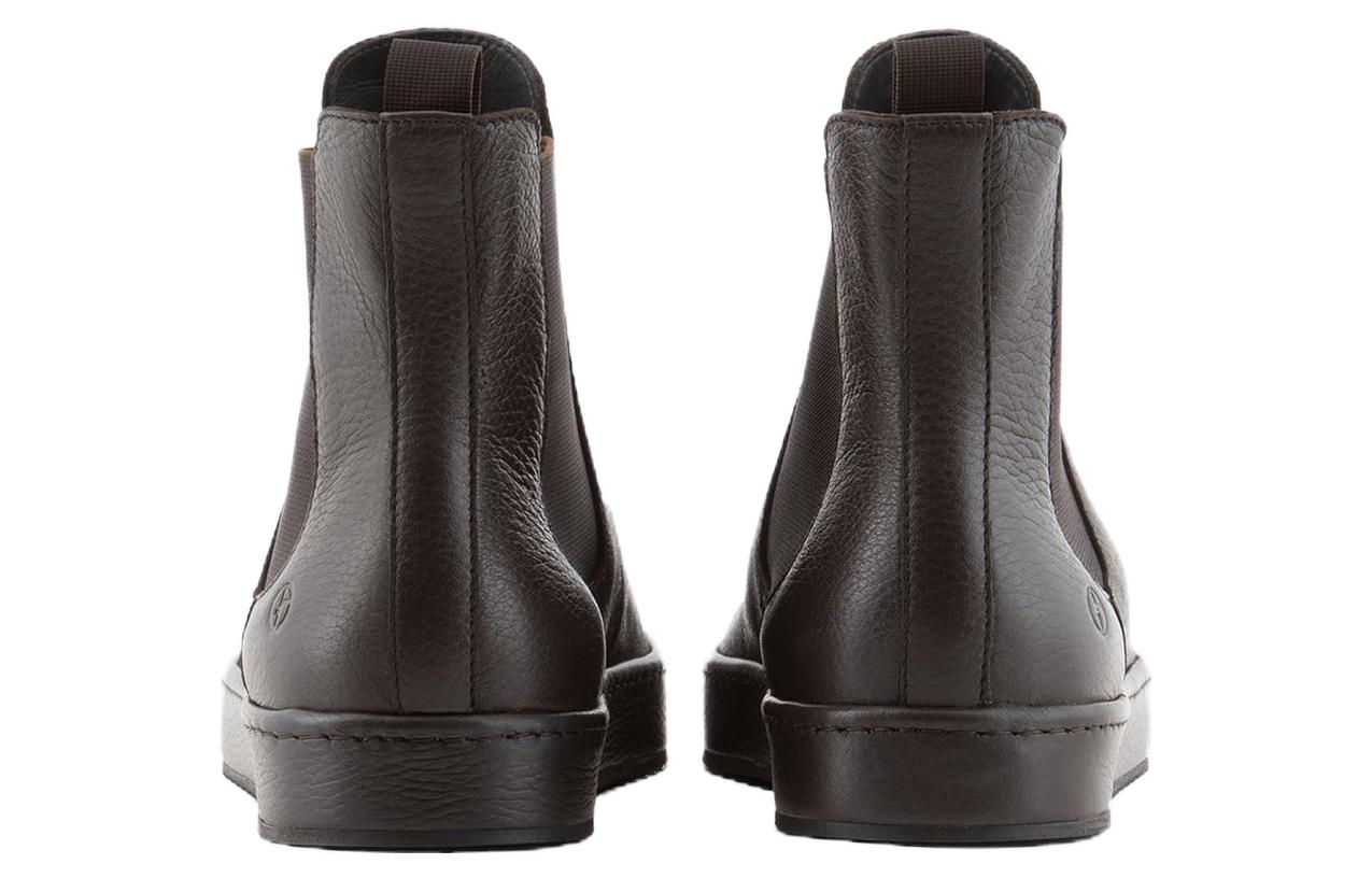 Emporio Armani Leather Chelsea Boots 'Brown' 圖 4