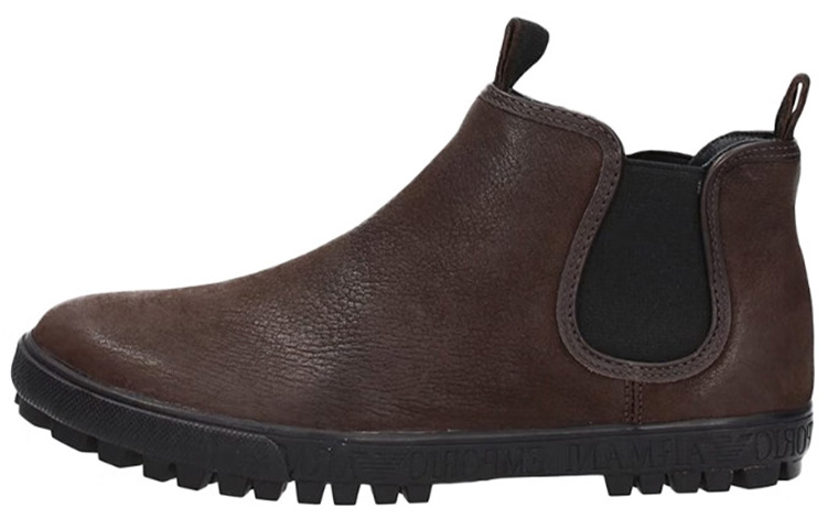 Emporio Armani Leather Chelsea Boots 'Brown' X4Z009XC44200003