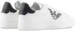 Shop Emporio Armani Leather Eagle Print Lace-Up 'Black and White' X4X554XF663100230