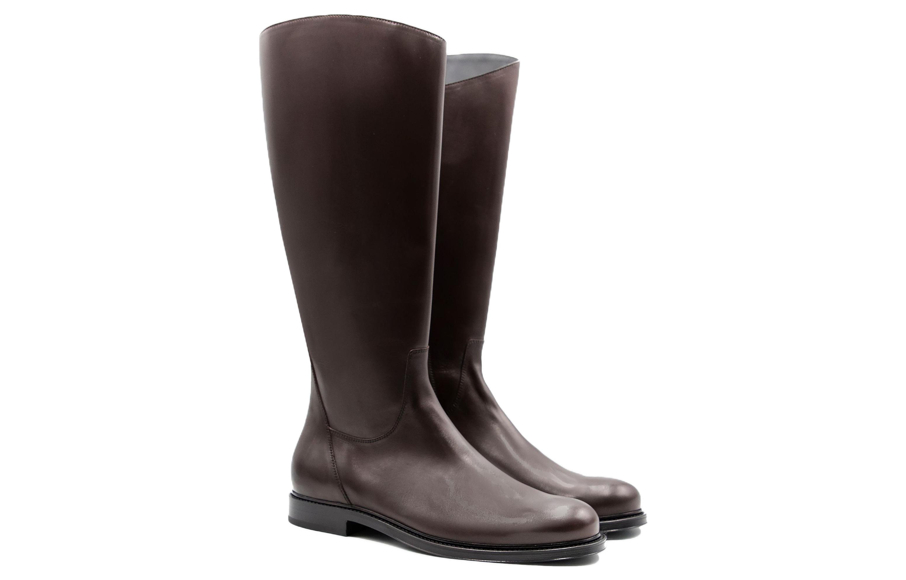 Emporio Armani Leather High-Top Boot 'Brown Logo Round Toe' 圖 3