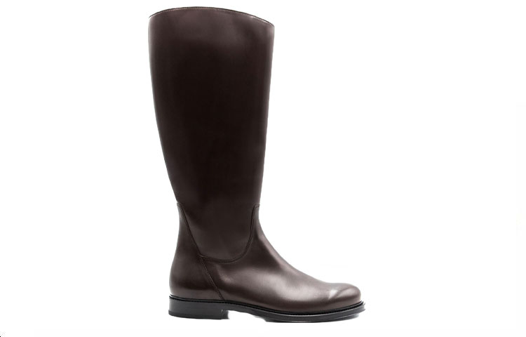 Emporio Armani Leather High-Top Boot 'Brown Logo Round Toe' 圖 5