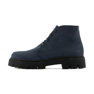 Emporio Armani Leather Lace-Up Ankle Boot 'Navy'