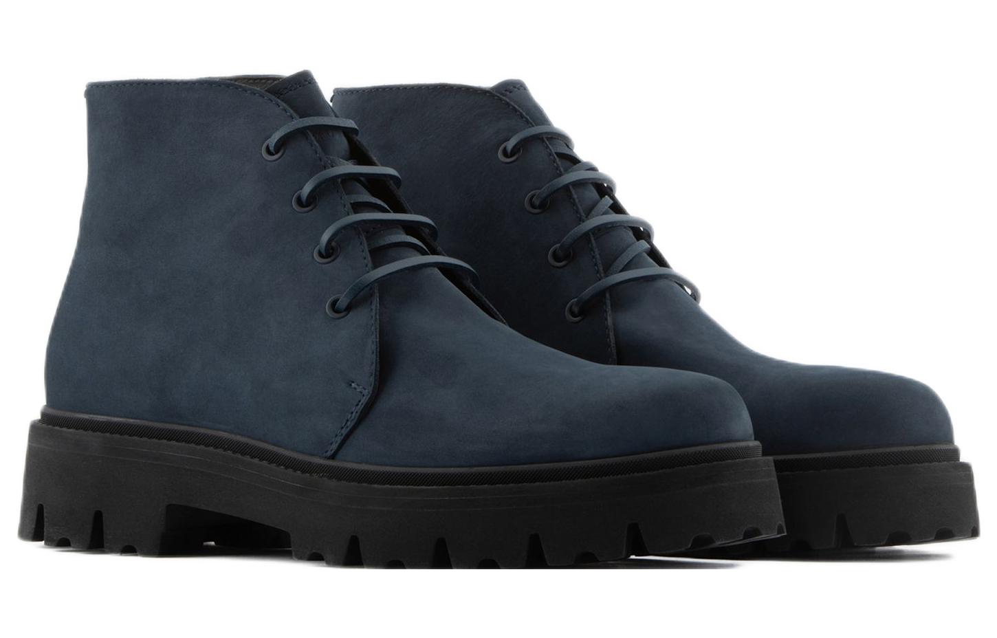 Emporio Armani Leather Lace-Up Ankle Boot 'Navy' 圖 4