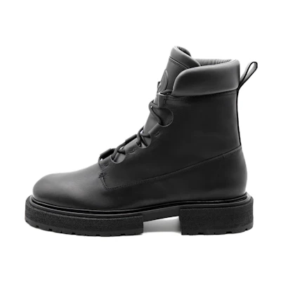 Emporio Armani Leather Lace-Up Ankle Boots 'Black Fashion'