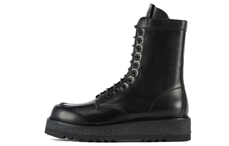Emporio Armani Leather Lace-Up Boots 'Black' X4N012XF590100002