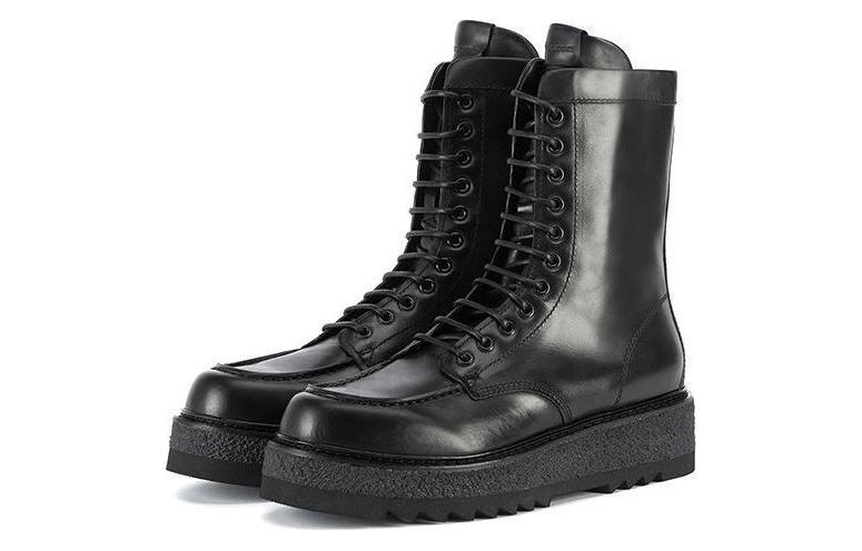 Lookbook Emporio Armani 黑色皮革系带靴 X4N012XF590100002