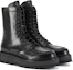 Shop Emporio Armani 黑色皮革系带靴 X4N012XF590100002