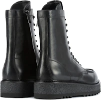 Purchase EMPORIO ARMANI 阿瑪尼 皮革繫帶短靴 黑色