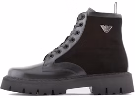 Emporio Armani Leather Lace-Up Boots 'Black Fashion' X4M383XN6301K001 Emporio Armani Leather Lace-Up Boots 'Black Fashion' X4M383XN6301K001
