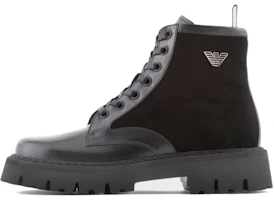 Emporio Armani Leather Lace-Up Boots 'Black Fashion' X4M383XN6301K001 Emporio Armani Leather Lace-Up Boots 'Black Fashion' X4M383XN6301K001