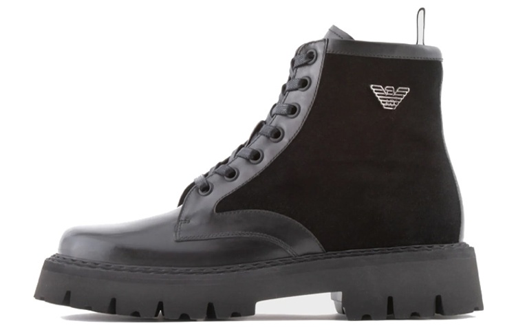 Emporio Armani Leather Lace-Up Boots 'Black Fashion' X4M383XN6301K001