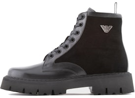Emporio Armani Leather Lace-Up Boots 'Black Fashion' X4M383XN6301K001 Emporio Armani Leather Lace-Up Boots 'Black Fashion' X4M383XN6301K001