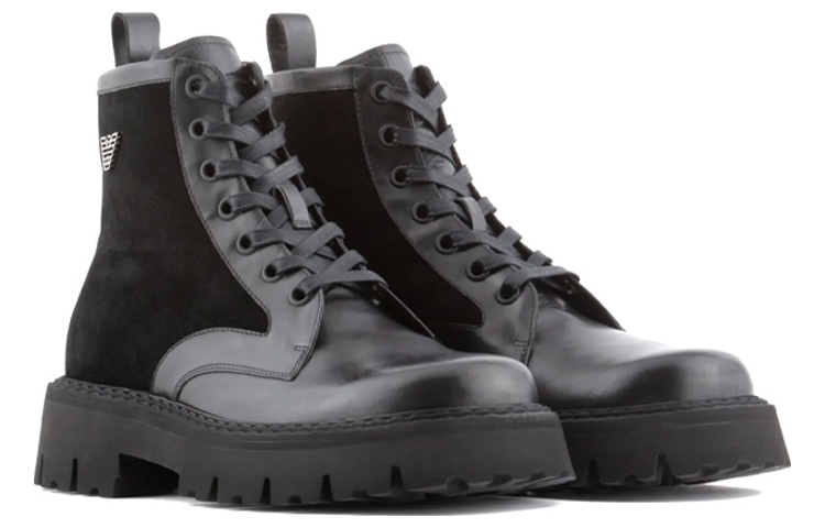 Order Emporio Armani Boot Kulit Tali Pria 'Black Fashion' X4M383XN6301K001