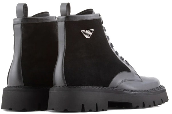 Emporio Armani Leather Lace-Up Boots 'Black Fashion' X4M383XN6301K001 Lookbook Emporio Armani Leather Lace-Up Boots 'Black Fashion' X4M383XN6301K001