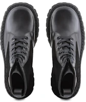 Shop EMPORIO ARMANI阿瑪尼 牛皮 系帶時尚 短靴 男款 黑色