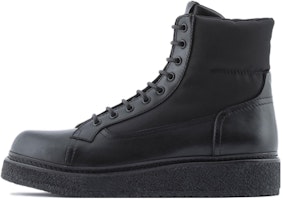 Emporio Armani Leather Lace-Up Round-Toe Boot 'Black Fashion' X4M376XN6071K001 Emporio Armani Leather Lace-Up Round-Toe Boot 'Black Fashion' X4M376XN6071K001