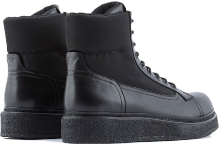 エンポリオ アルマーニ レザーラウンドトゥブーツ (ブラック) X4M376XN6071K001 Purchase エンポリオ アルマーニ レザーラウンドトゥブーツ (ブラック) X4M376XN6071K001