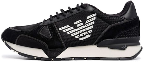 Emporio Armani Leather Logo Print Lace-Up Sneaker 'Black' X4X289XM499Q428 Emporio Armani Leather Logo Print Lace-Up Sneaker 'Black' X4X289XM499Q428