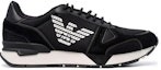 Order Emporio Armani Sneaker Kulit Logo Cetak Talipinggang 'Hitam' X4X289XM499Q428
