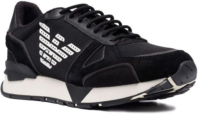 Emporio Armani Leather Logo Print Lace-Up Sneaker 'Black' X4X289XM499Q428 Lookbook Emporio Armani Leather Logo Print Lace-Up Sneaker 'Black' X4X289XM499Q428