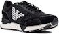 Emporio Armani Sneaker Kulit Logo Cetak Talipinggang 'Hitam' X4X289XM499Q428