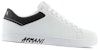 Emporio Armani Kulit Low-Top 'Hitam dan Putih' XUX145XV598K488