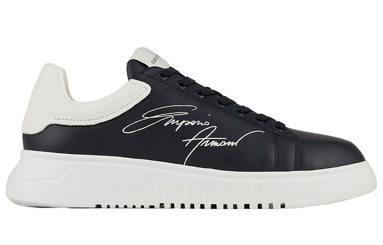 Emporio Armani Leather Low-Top 'Black White' 圖 2