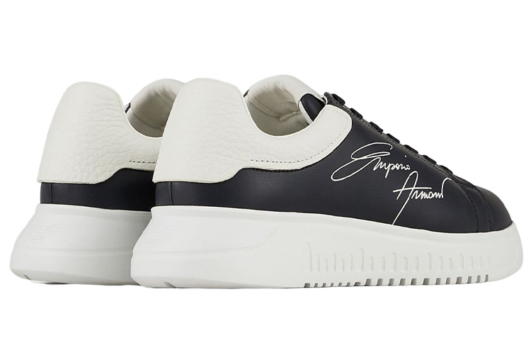 Emporio Armani Leather Low-Top 'Black White' 圖 4