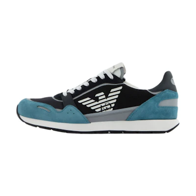 Emporio Armani Leather Low-Top 'Blue Black Fashion'