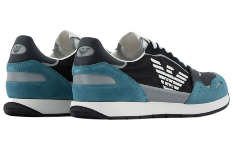 Emporio Armani Leather Low-Top 'Blue Black Fashion' 圖 3