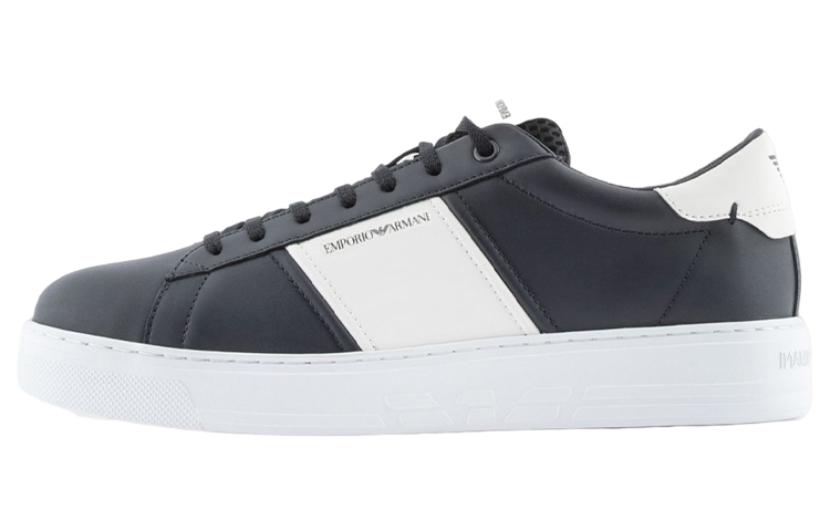 Emporio Armani Leather Low-Top Lace-Up 'Fashion Black'
