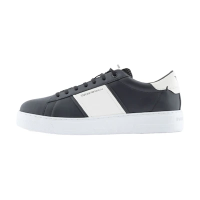 Emporio Armani Leather Low-Top Lace-Up 'Fashion Black'