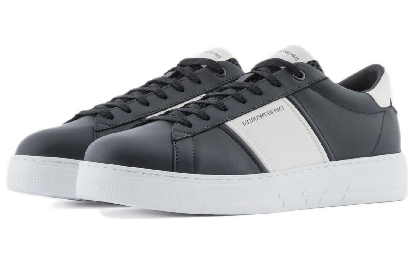 Emporio Armani Leather Low-Top Lace-Up 'Fashion Black' 圖 3