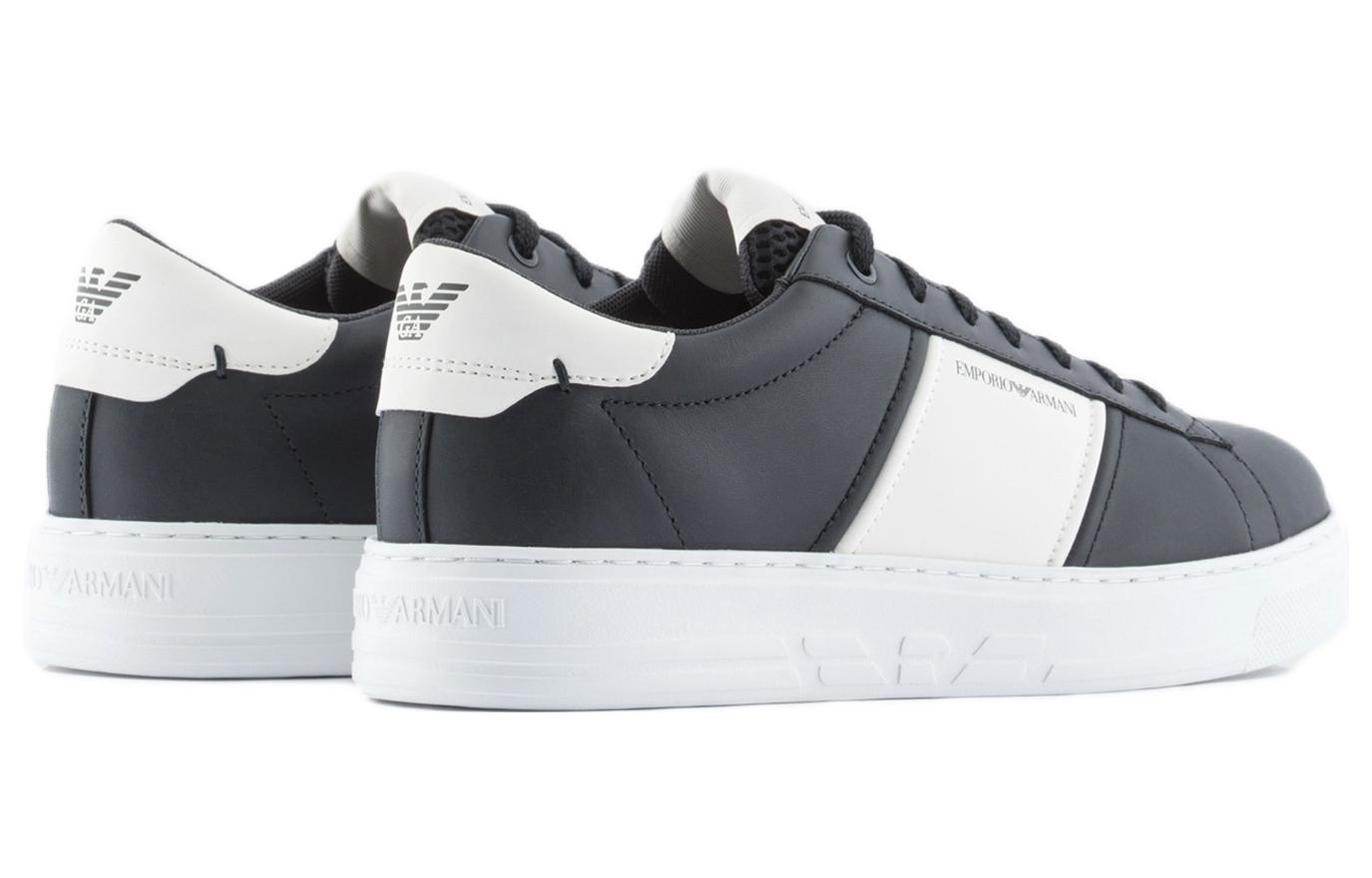 Emporio Armani Leather Low-Top Lace-Up 'Fashion Black' 圖 5