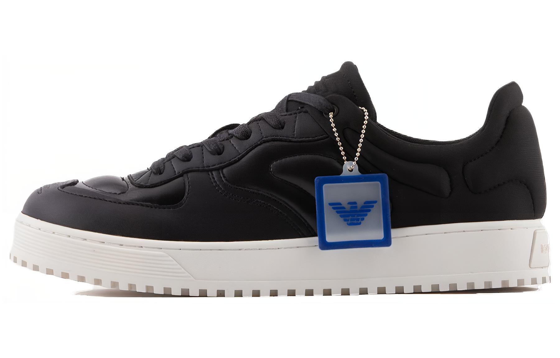 Emporio Armani Leather Low-Top Sneaker 'Black Floral'