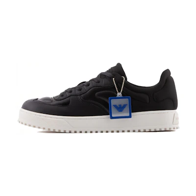 Emporio Armani Leather Low-Top Sneaker 'Black Floral'