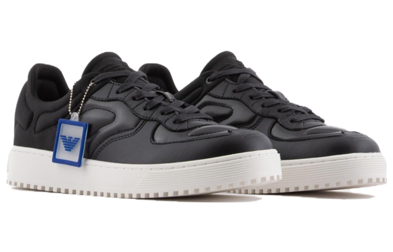 Emporio Armani Leather Low-Top Sneaker 'Black Floral' 圖 2