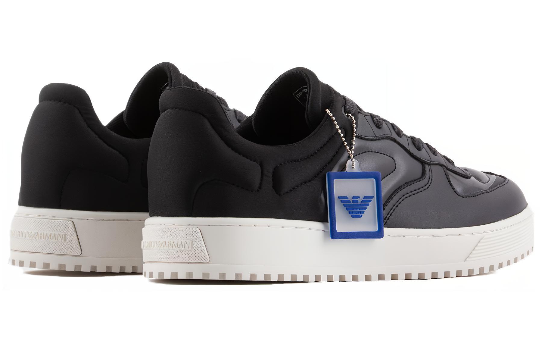 Emporio Armani Leather Low-Top Sneaker 'Black Floral' 圖 3