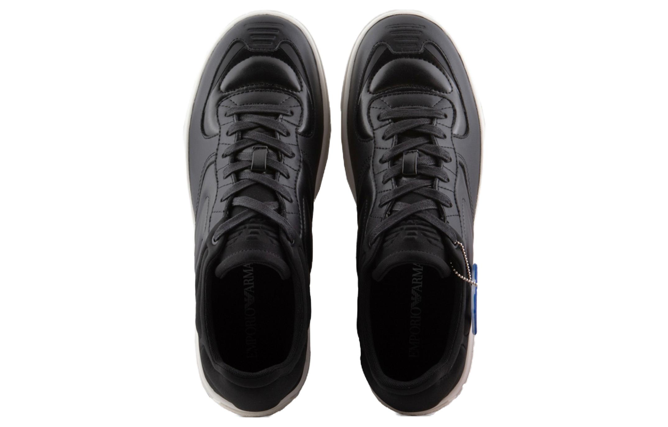 Emporio Armani Leather Low-Top Sneaker 'Black Floral' 圖 4