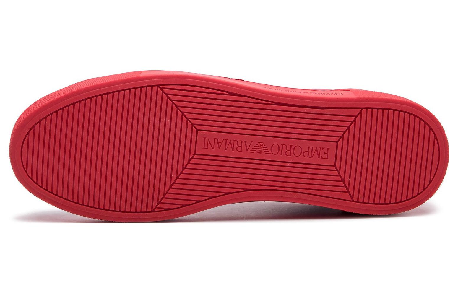 Emporio Armani Leather Low-Top Sneaker 'Blue Red' 圖 4