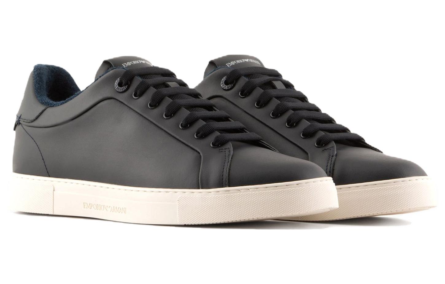 Order Emporio Armani Sneakers Kulit Low-Top 'Biru Gelap' X4X598XF662100285