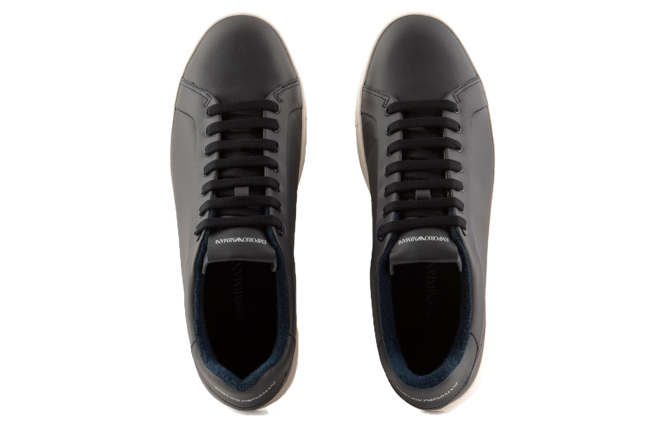 Lookbook Emporio Armani Sneakers Kulit Low-Top 'Biru Gelap' X4X598XF662100285