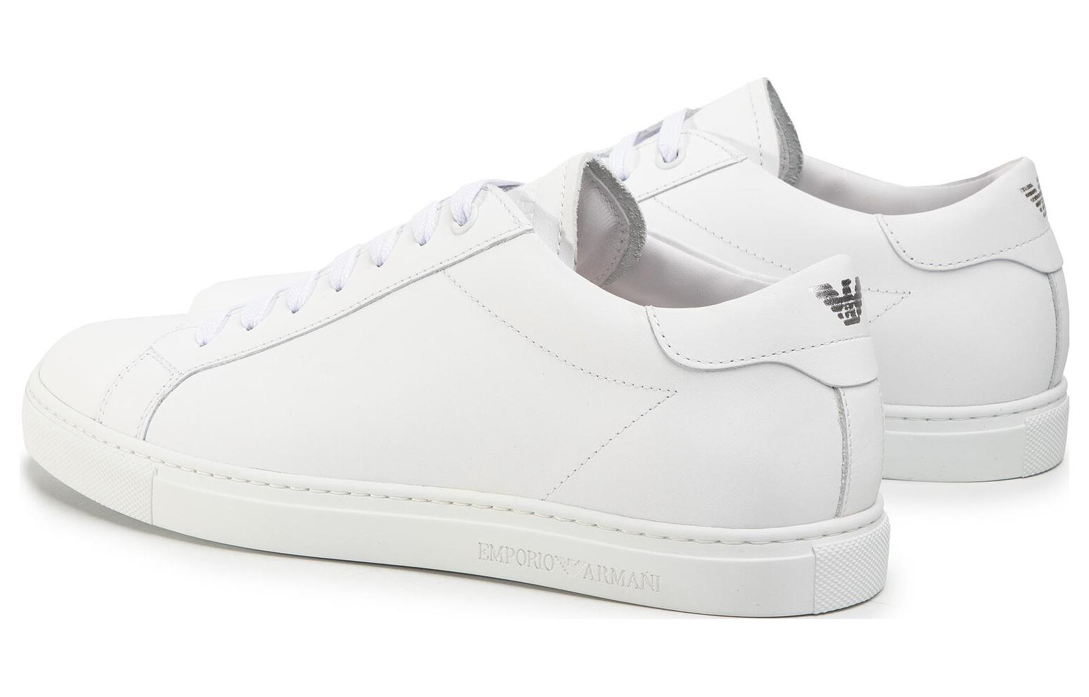 Emporio Armani Leather Low-Top Sneaker 'Simple CMFT White' 圖 4