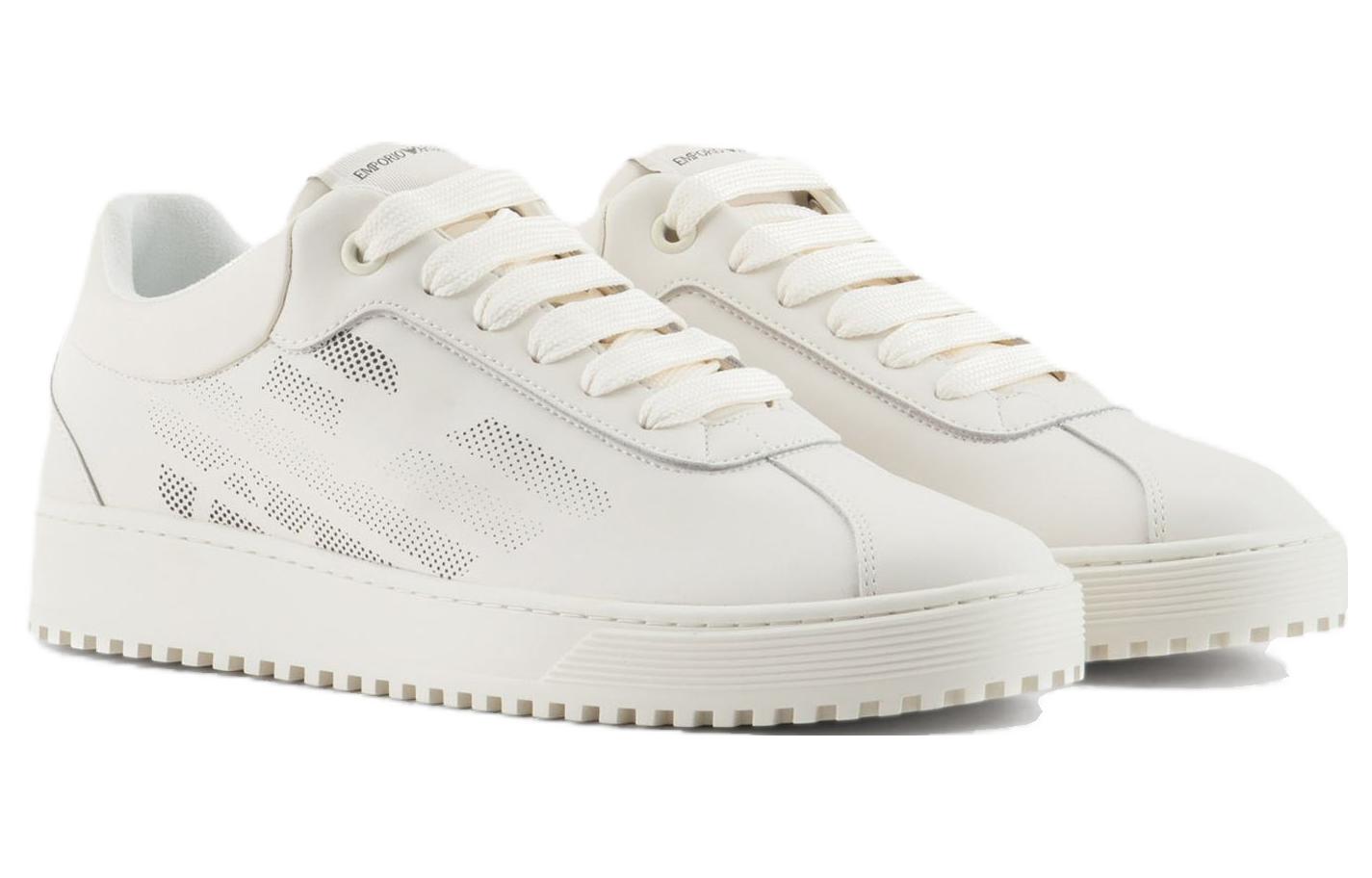 Emporio Armani Leather Low-Top Sneaker 'White' 圖 2