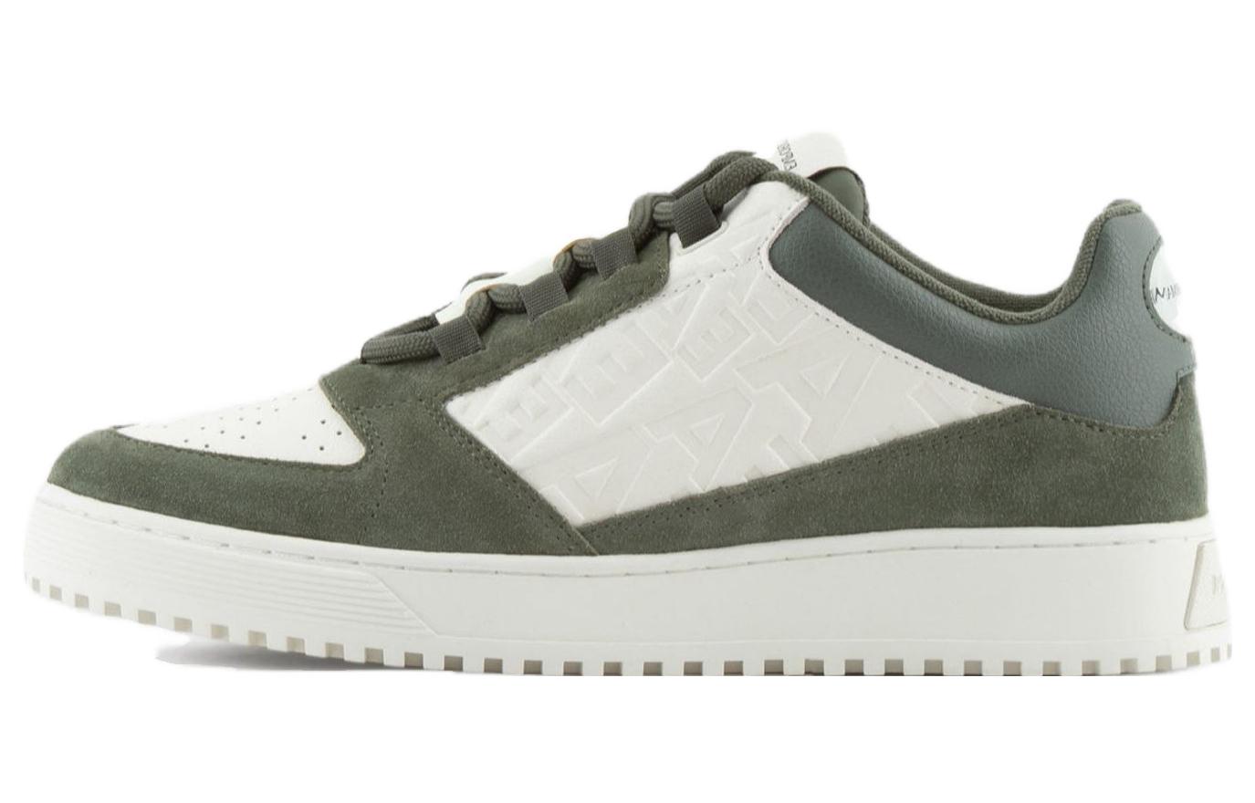 Emporio Armani Leather Low-Top Sneaker 'White Green' X4X636XN791T086