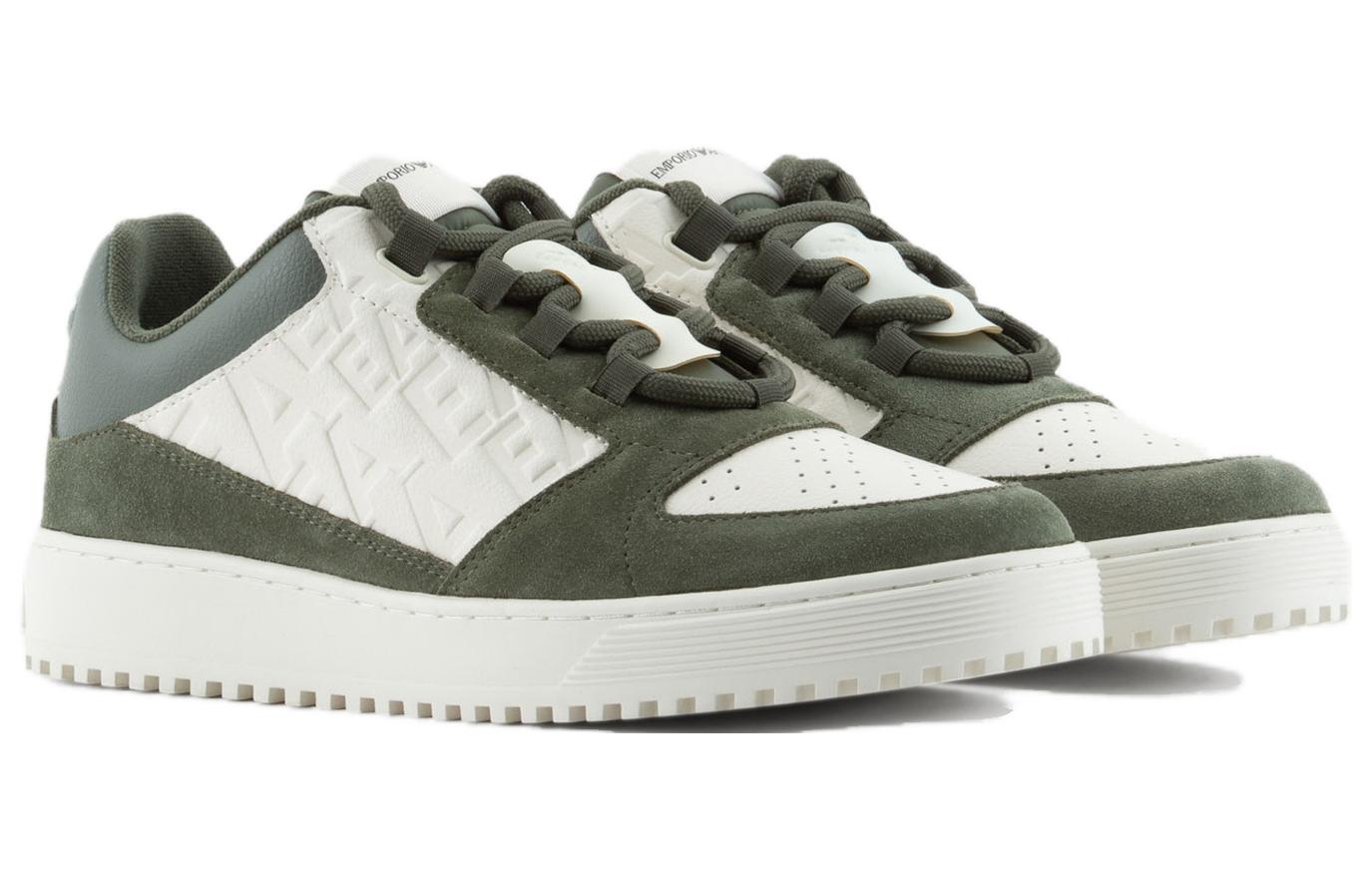 Order Sneaker Basse Emporio Armani en Cuir ''Blanc Vert'' X4X636XN791T086