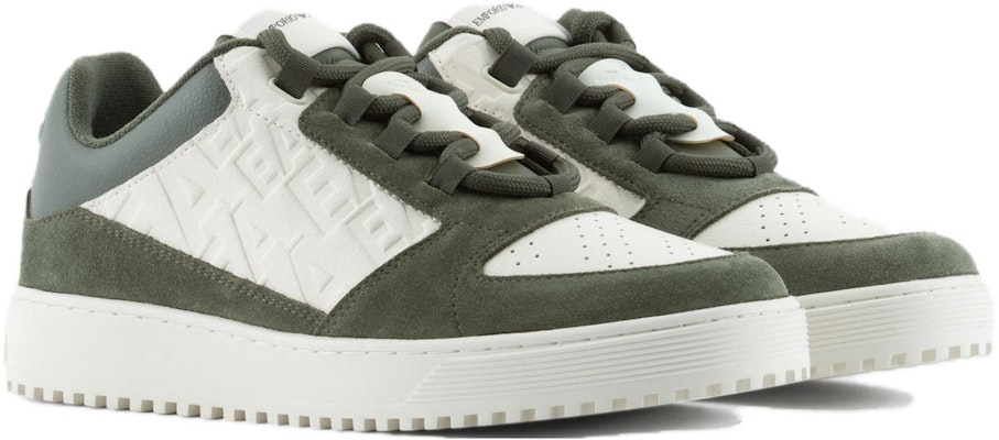 Sneaker Basse Emporio Armani en Cuir ''Blanc Vert'' X4X636XN791T086 Order Sneaker Basse Emporio Armani en Cuir ''Blanc Vert'' X4X636XN791T086