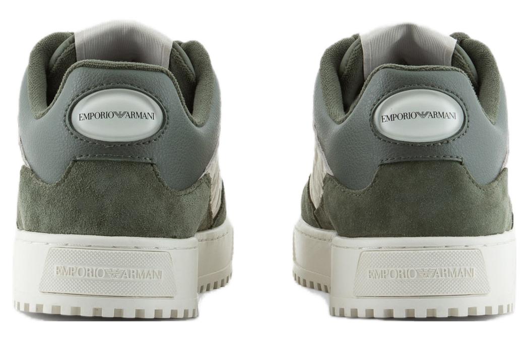 Shop Sneaker Basse Emporio Armani en Cuir ''Blanc Vert'' X4X636XN791T086